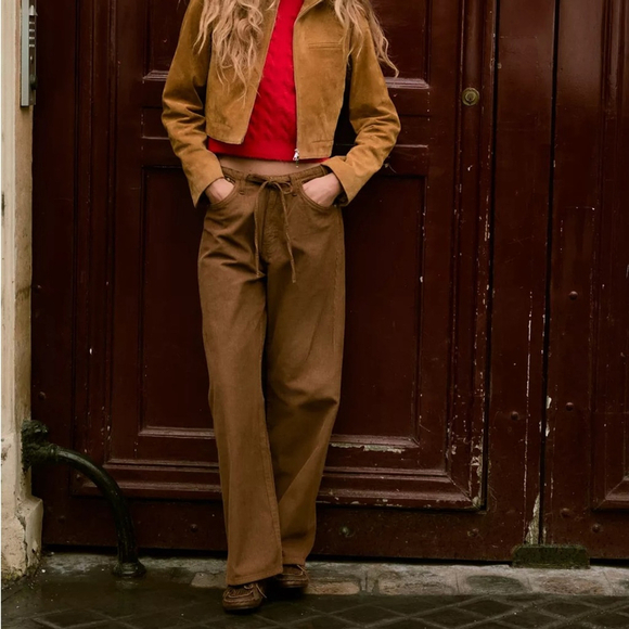 🍂 Zara Collection Corduroy Pants Size 6 - Picture 2 of 16